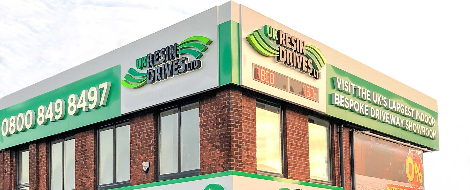 UK Resin Drives Showroom, daytime